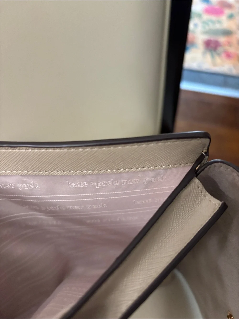 kate spade Two-Tone Black and Cream Wristlet Wallet